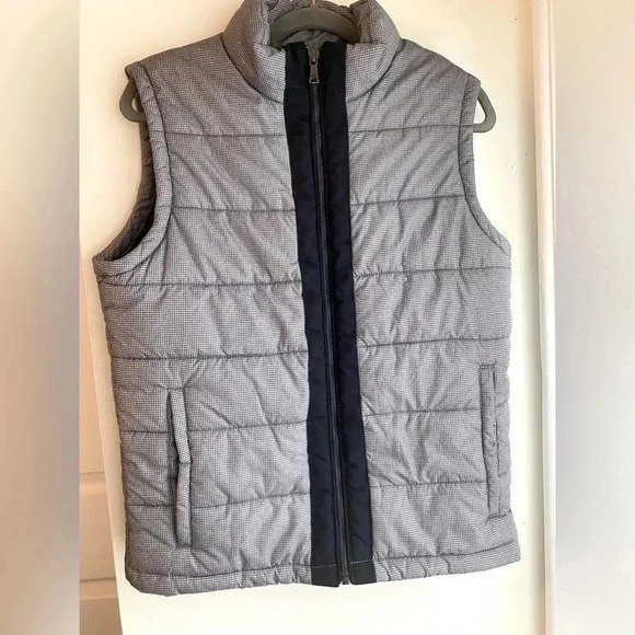 Banana Republic Puffer Vest Quilted Jacket Checkered Houndstooth Pattern Size S - Picture 1 of 7